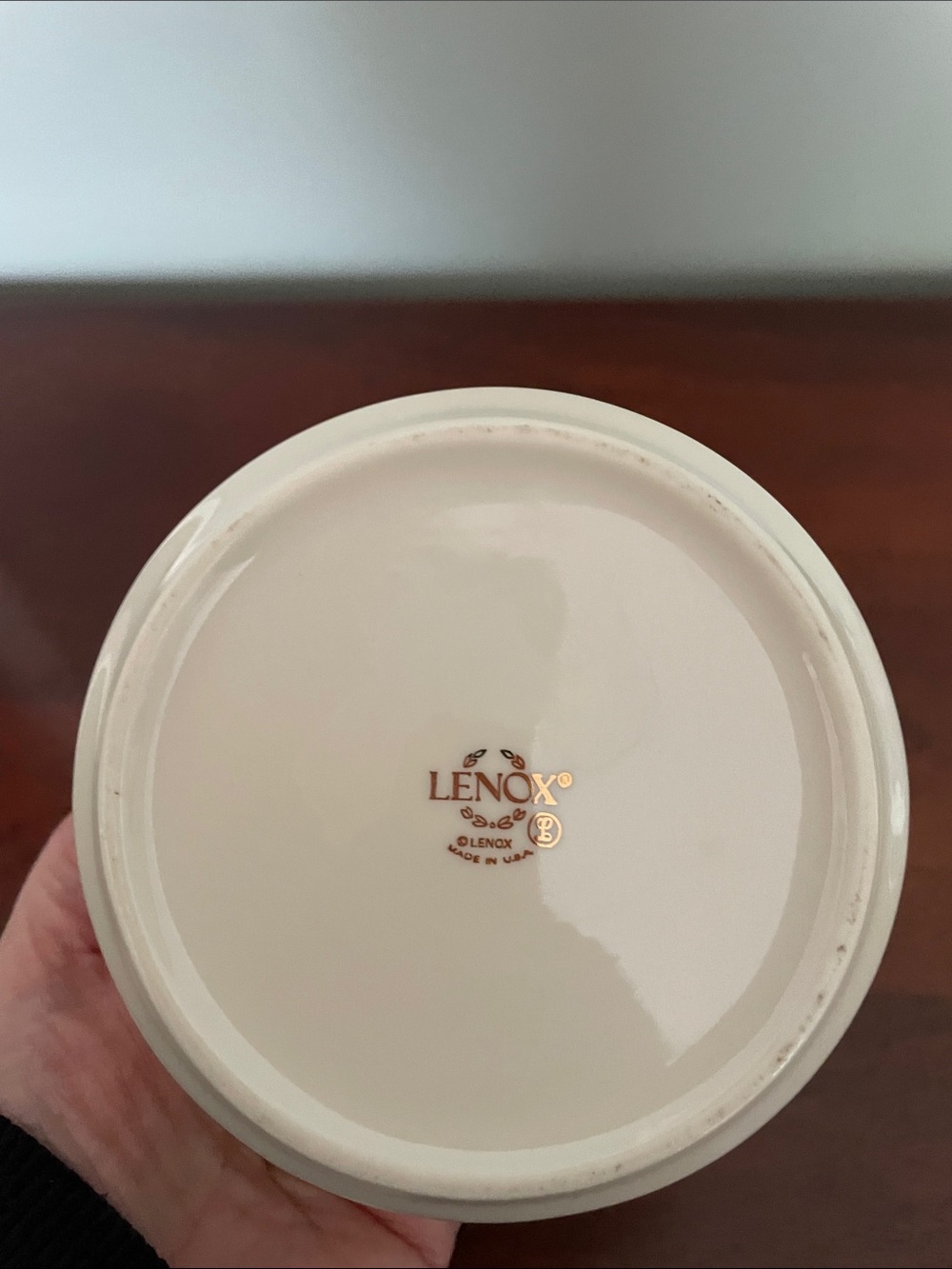 Lenox White Ceramic Bowl with Gold Logo Mark - Picture 3 of 6